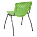 SINGLEWAVE Series 880 lb. Capacity Green Plastic Stack Chair with Titanium Gray Powder Coated Frame