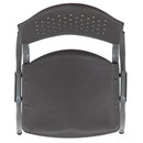 SINGLEWAVE Series 880 lb. Capacity Gray Plastic Stack Chair with Titanium Gray Powder Coated Frame