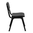 SINGLEWAVE Series 880 lb. Capacity Black Plastic Stack Chair with Open Back and Black Frame