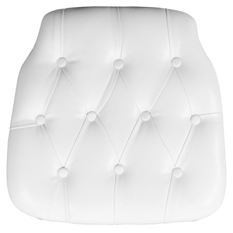 Hard White Tufted Vinyl Chiavari Chair Cushion