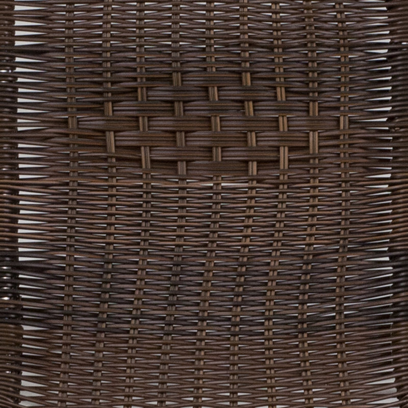 Commercial Aluminum and Dark Brown Rattan Indoor-Outdoor Restaurant Stack Chair