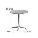 27.5'' Round Aluminum Indoor-Outdoor Table with Base