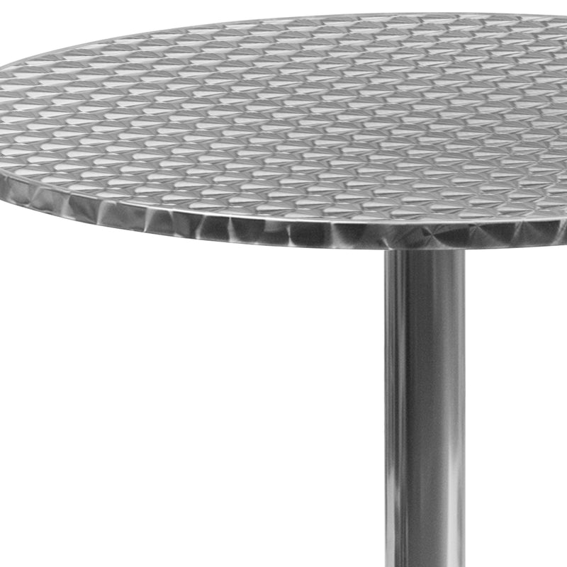 27.5'' Round Aluminum Indoor-Outdoor Table with Base