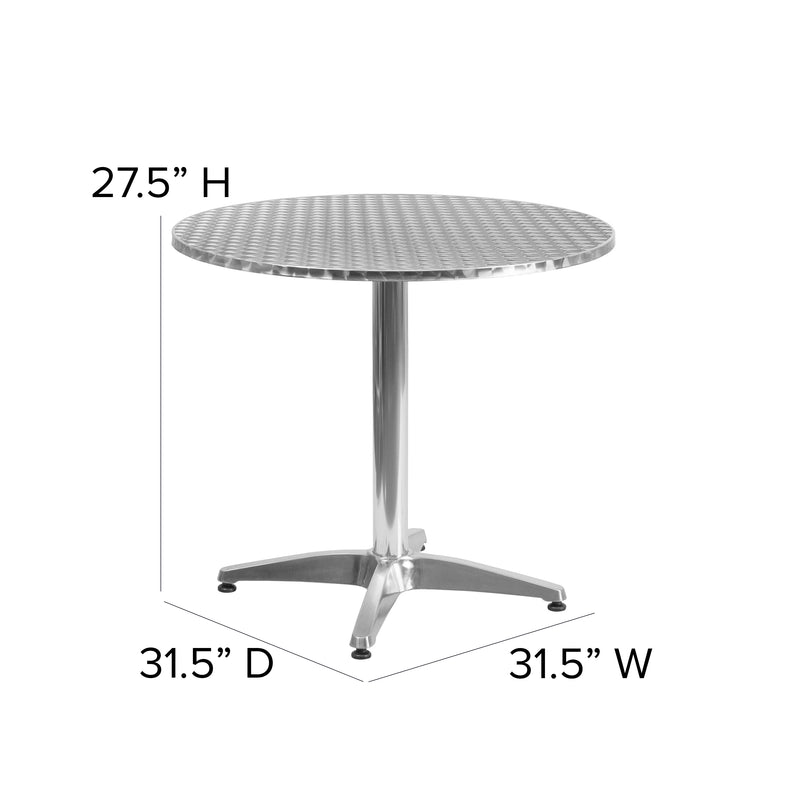 31.5'' Round Aluminum Indoor-Outdoor Table with Base