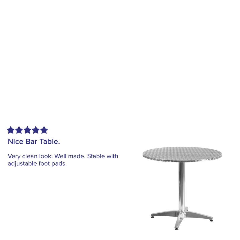 31.5'' Round Aluminum Indoor-Outdoor Table with Base