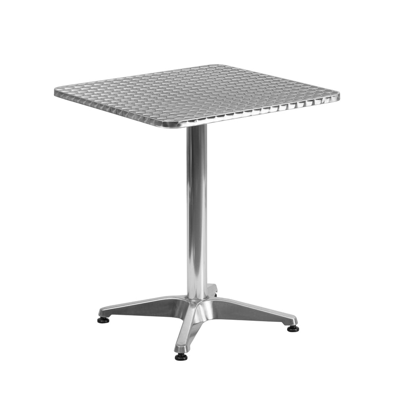 23.5'' Square Aluminum Indoor-Outdoor Table with Base