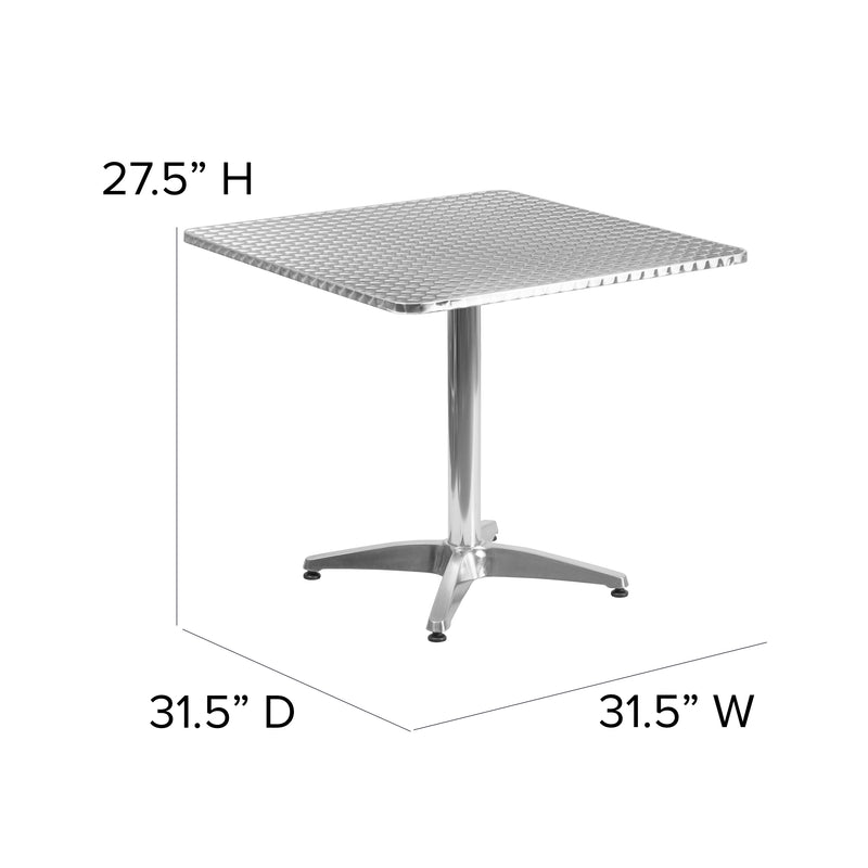 31.5'' Square Aluminum Indoor-Outdoor Table with Base