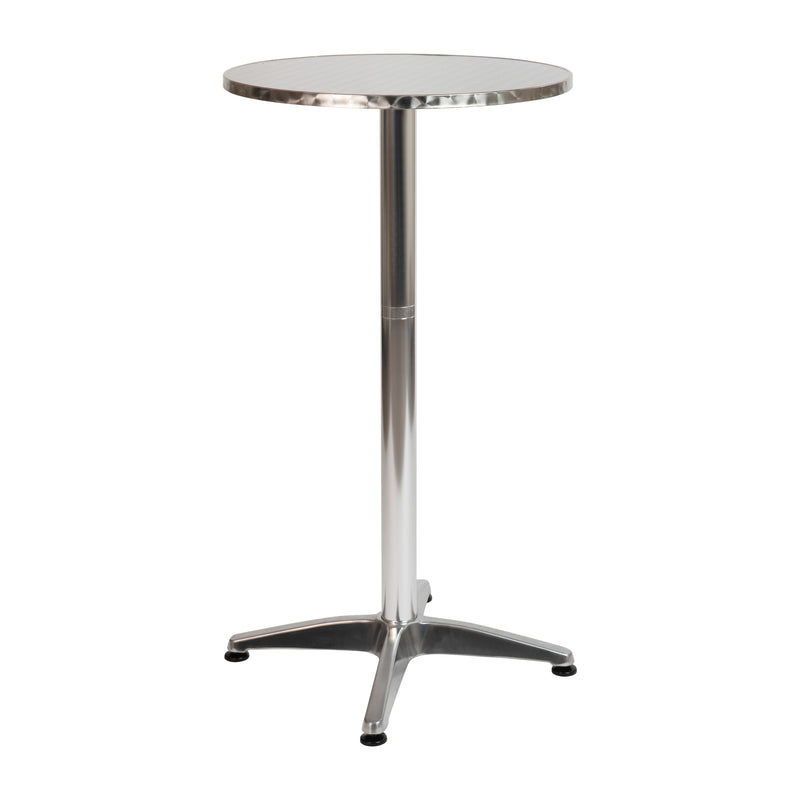 23.5" Round Aluminum Indoor-Outdoor Bar Height Table