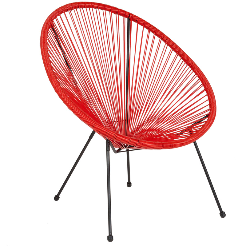 Valencia Oval Comfort Series Take Ten Red Papasan Lounge Chair