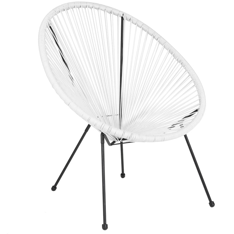 Valencia Oval Comfort Series Take Ten White Papasan Lounge Chair