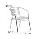 Heavy Duty Commercial Aluminum Indoor-Outdoor Restaurant Stack Chair with Triple Slat Back