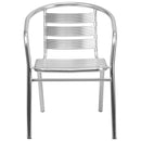 Heavy Duty Commercial Aluminum Indoor-Outdoor Restaurant Stack Chair with Triple Slat Back