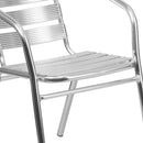 Heavy Duty Commercial Aluminum Indoor-Outdoor Restaurant Stack Chair with Triple Slat Back