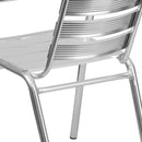 Heavy Duty Commercial Aluminum Indoor-Outdoor Restaurant Stack Chair with Triple Slat Back