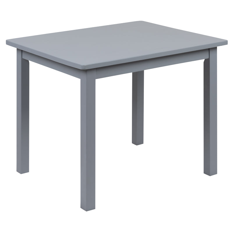 Kids Solid Hardwood Table and Chair Set for Playroom, Bedroom, Kitchen - 3 Piece Set - Gray