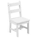 Kids Solid Hardwood Table and Chair Set for Playroom, Bedroom, Kitchen - 3 Piece Set - White