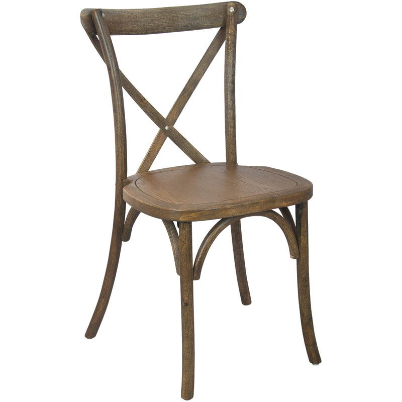 Advantage Hand Scraped Dark Natural X-Back Chair