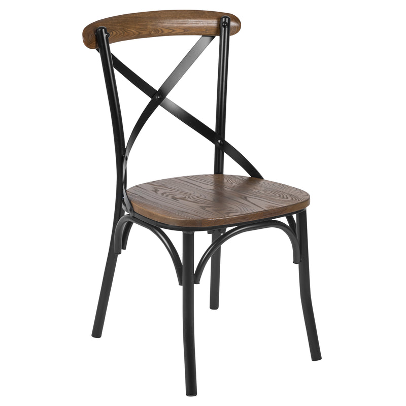 Advantage X-Back Chair with Metal Bracing and Fruitwood Seat