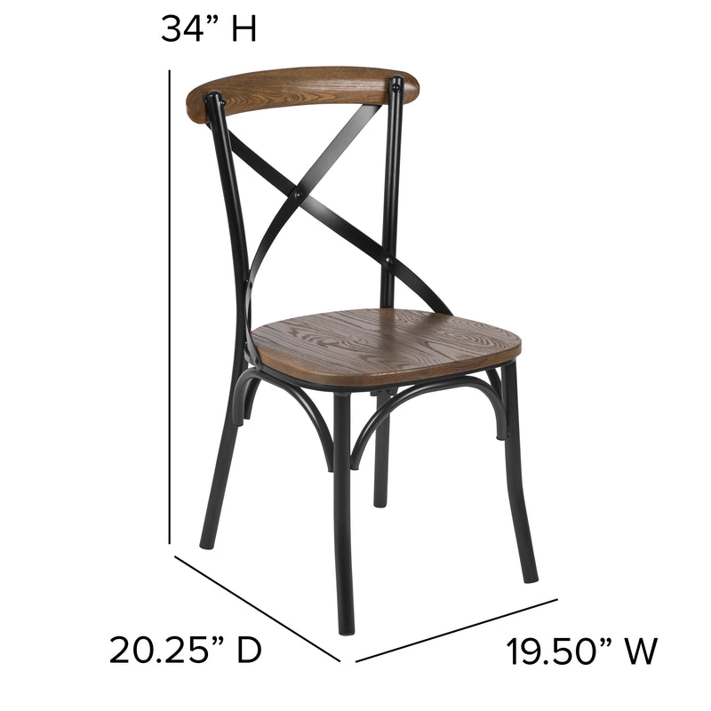 Advantage X-Back Chair with Metal Bracing and Fruitwood Seat