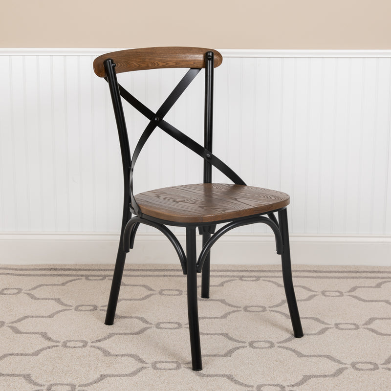 Advantage X-Back Chair with Metal Bracing and Fruitwood Seat