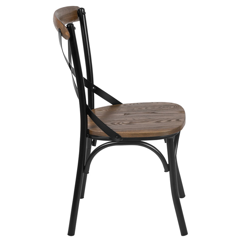 Advantage X-Back Chair with Metal Bracing and Fruitwood Seat