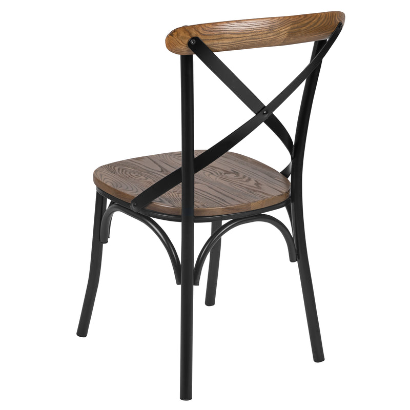 Advantage X-Back Chair with Metal Bracing and Fruitwood Seat