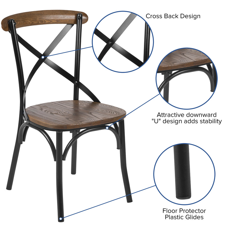 Advantage X-Back Chair with Metal Bracing and Fruitwood Seat