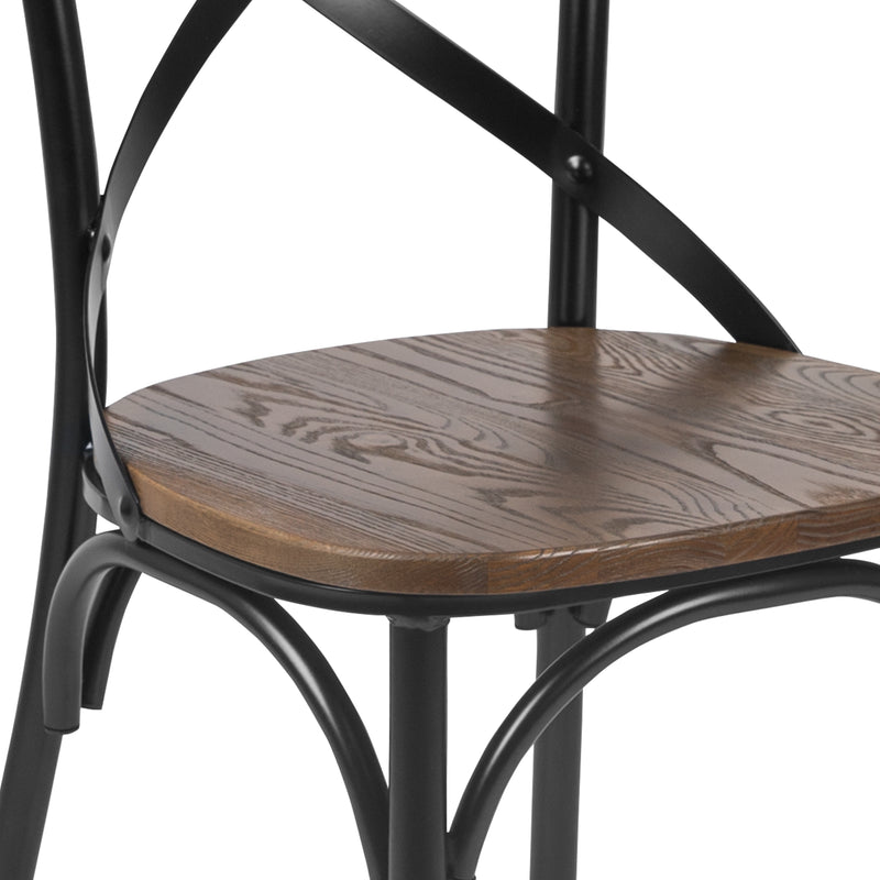 Advantage X-Back Chair with Metal Bracing and Fruitwood Seat