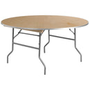 5-Foot Round HEAVY DUTY Birchwood Folding Banquet Table with METAL Edges