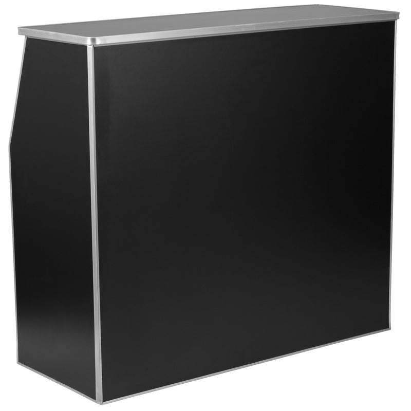 4' Black Laminate Foldable Bar - Portable Event Bar