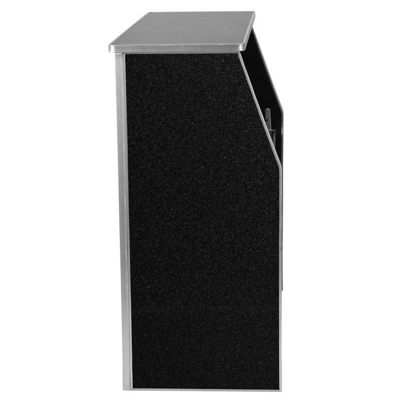 4' Black Marble Laminate Foldable Bar - Portable Event Bar