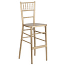 SINGLEWAVE Series Gold Wood Chiavari Barstool