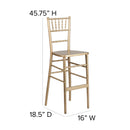 SINGLEWAVE Series Gold Wood Chiavari Barstool