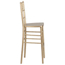 SINGLEWAVE Series Gold Wood Chiavari Barstool