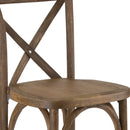 SINGLEWAVE Series Dark Antique Wood Cross Back Barstool