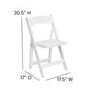 SINGLEWAVE Series White Wood Folding Chair with Vinyl Padded Seat