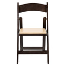 SINGLEWAVE Series Chocolate Wood Folding Chair with Vinyl Padded Seat