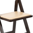 SINGLEWAVE Series Chocolate Wood Folding Chair with Vinyl Padded Seat