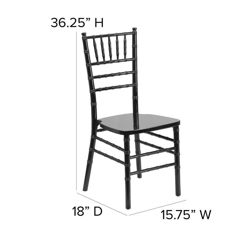 SINGLEWAVE Series Black Wood Chiavari Chair