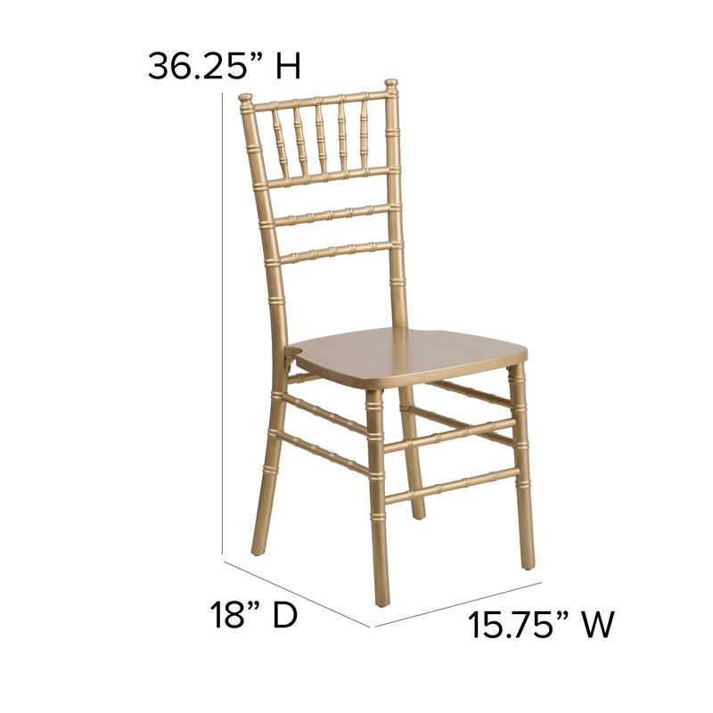 SINGLEWAVE Series Gold Wood Chiavari Chair