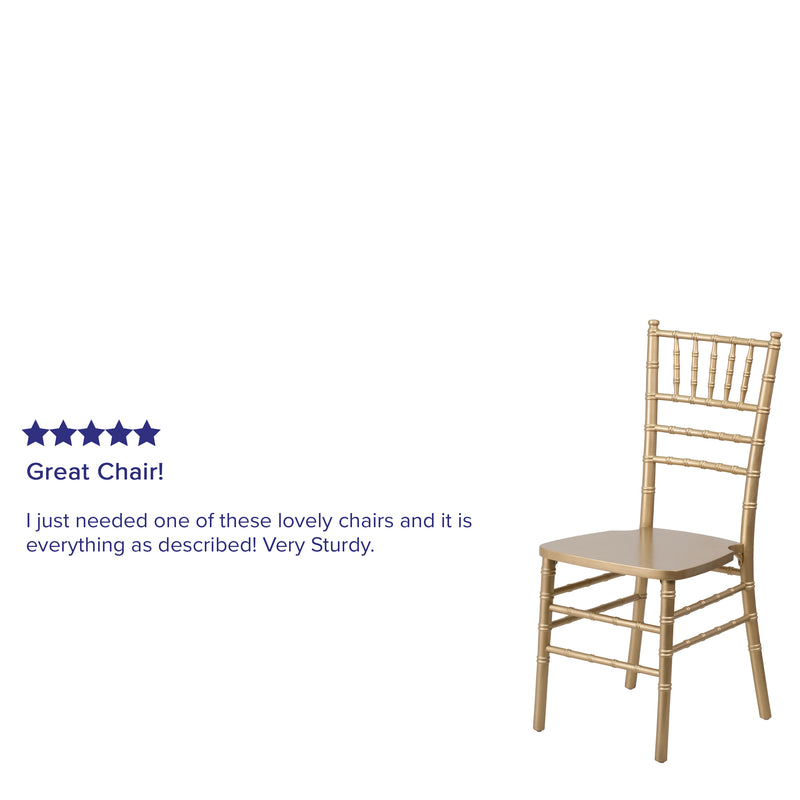 SINGLEWAVE Series Gold Wood Chiavari Chair