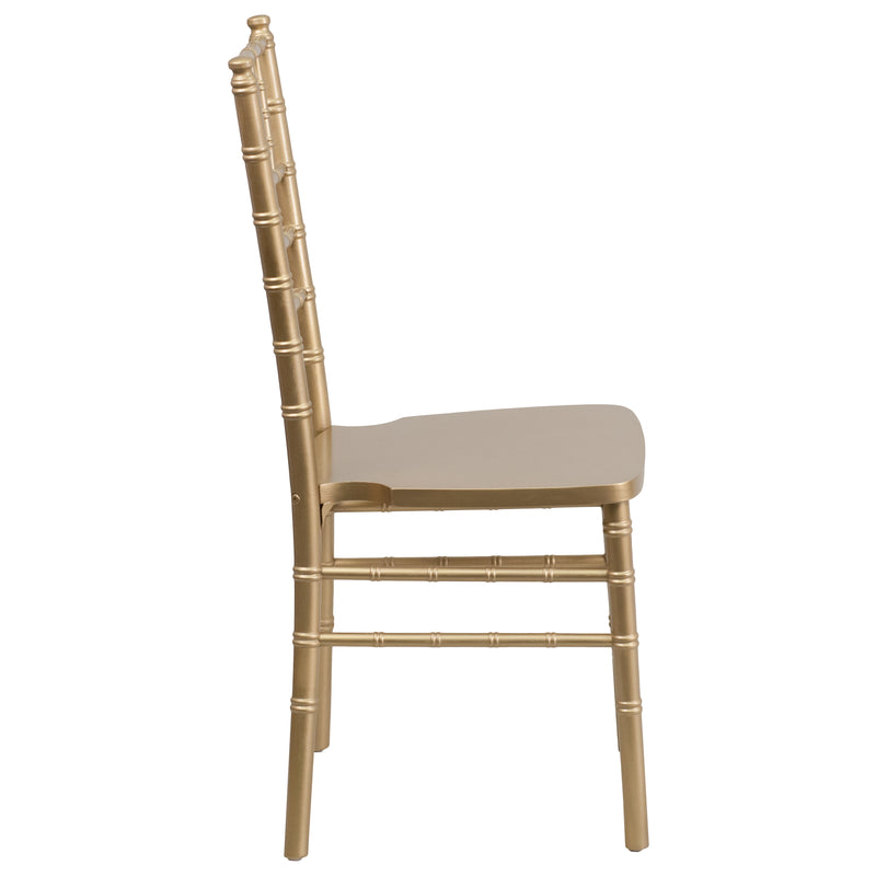 SINGLEWAVE Series Gold Wood Chiavari Chair