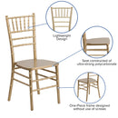 SINGLEWAVE Series Gold Wood Chiavari Chair