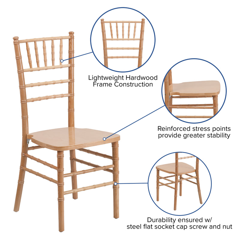 SINGLEWAVE Series Natural Wood Chiavari Chair