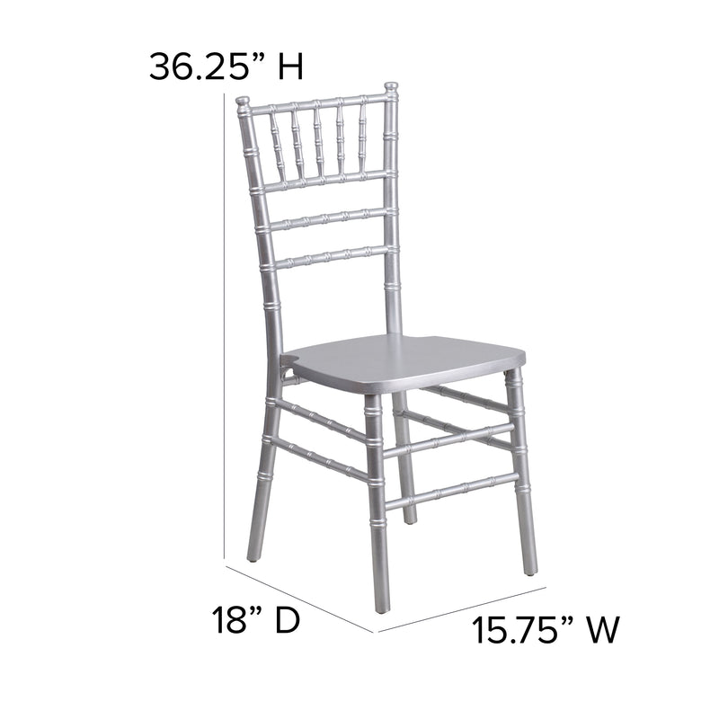 SINGLEWAVE Series Silver Wood Chiavari Chair