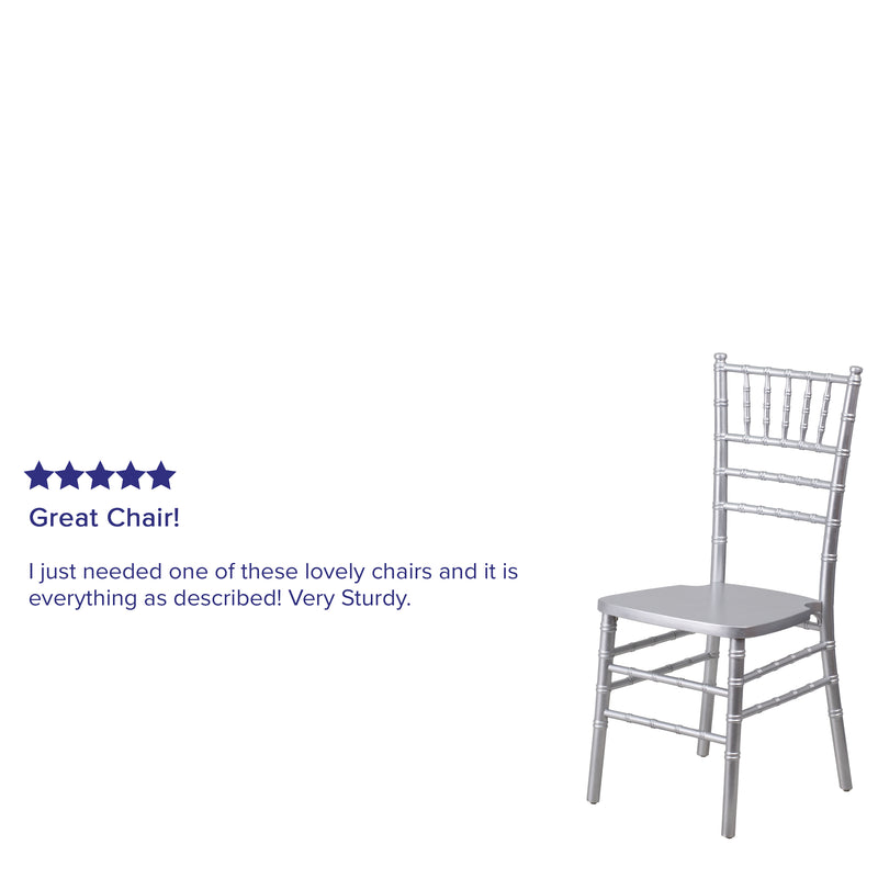 SINGLEWAVE Series Silver Wood Chiavari Chair