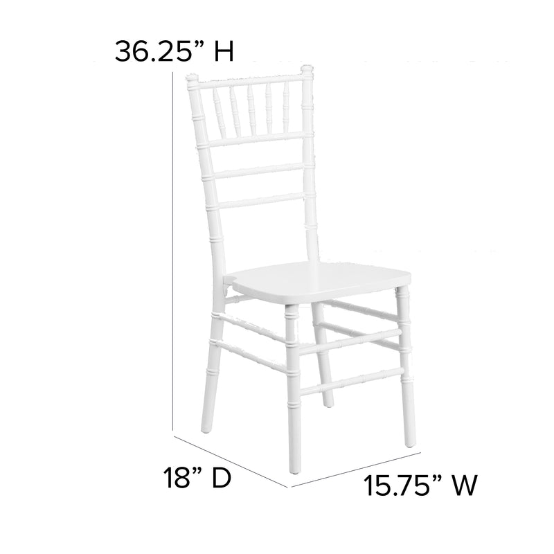 SINGLEWAVE Series White Wood Chiavari Chair