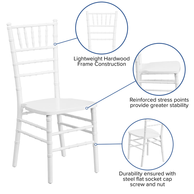 SINGLEWAVE Series White Wood Chiavari Chair