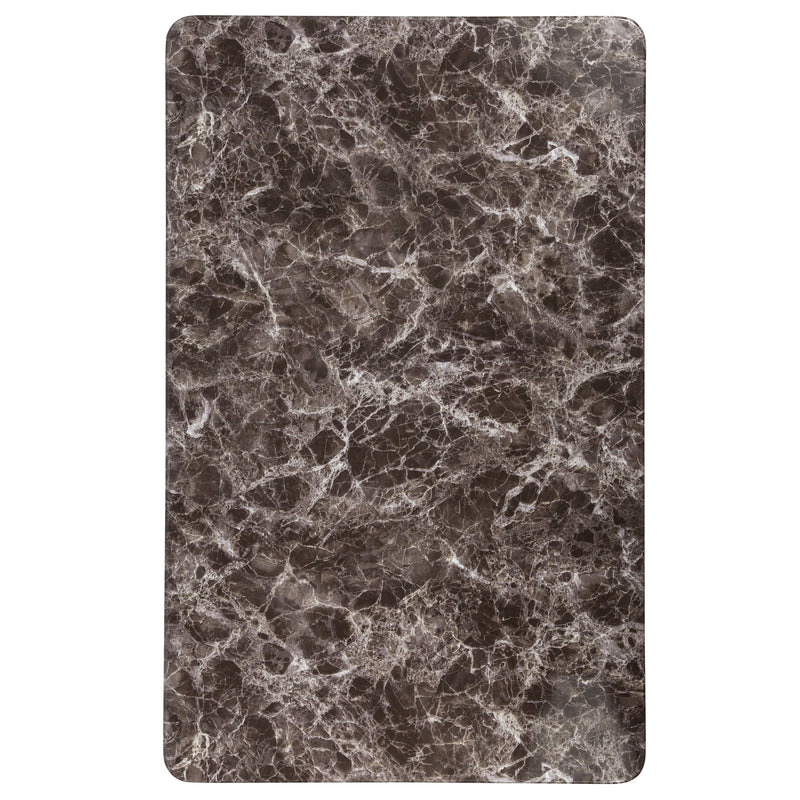 30" x 48" Rectangular Gray Marble Laminate Table Top