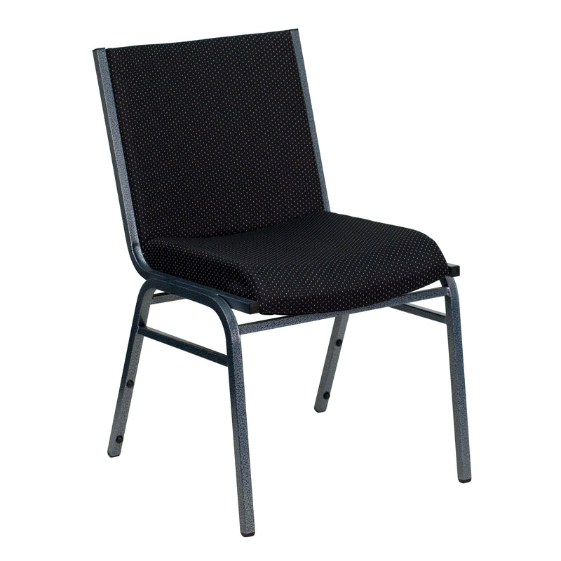 SINGLEWAVE Series Heavy Duty Black Dot Fabric Stack Chair